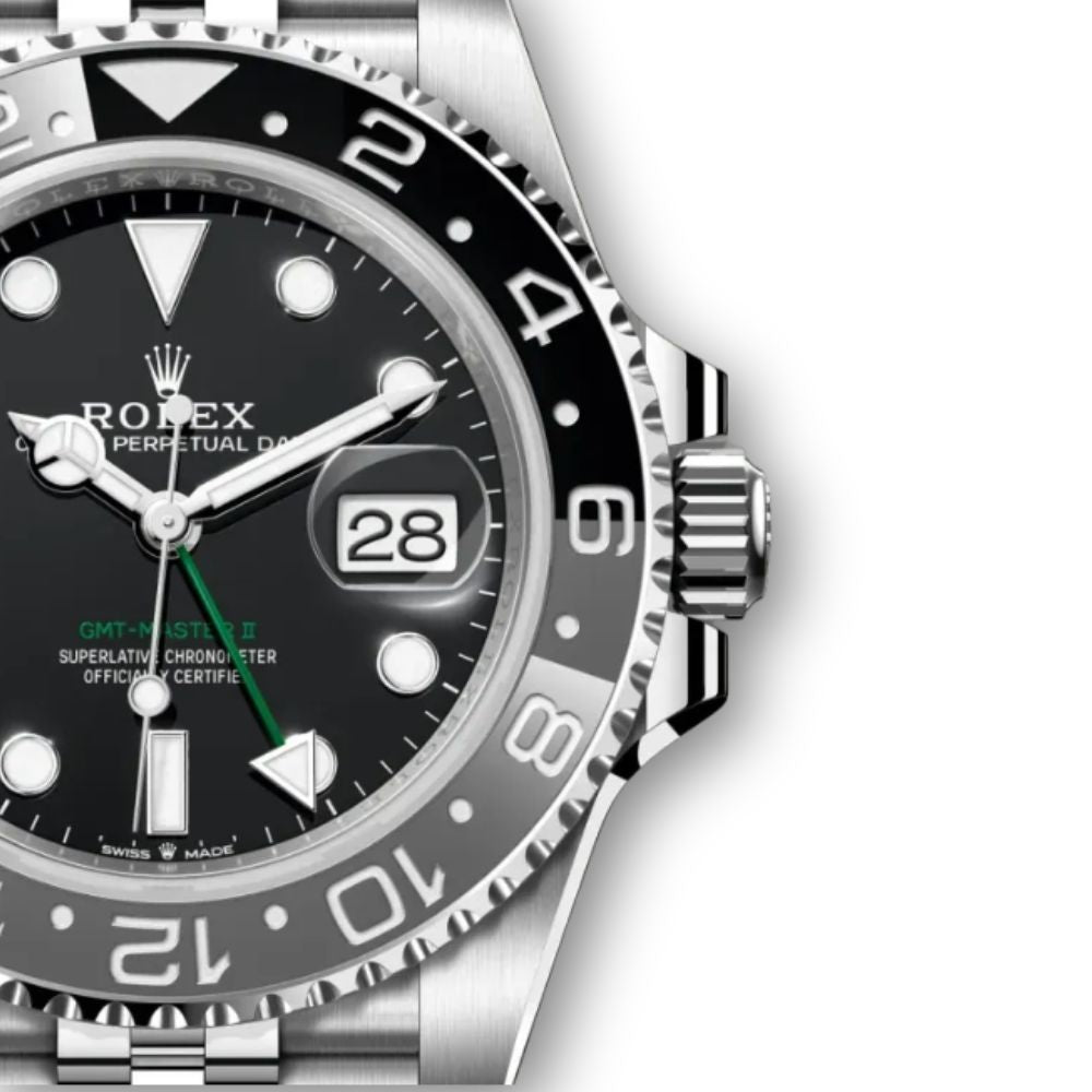 GMT-Master II 40mm aus Edelstahl Oystersteel mit schwarz-grauer Lünette