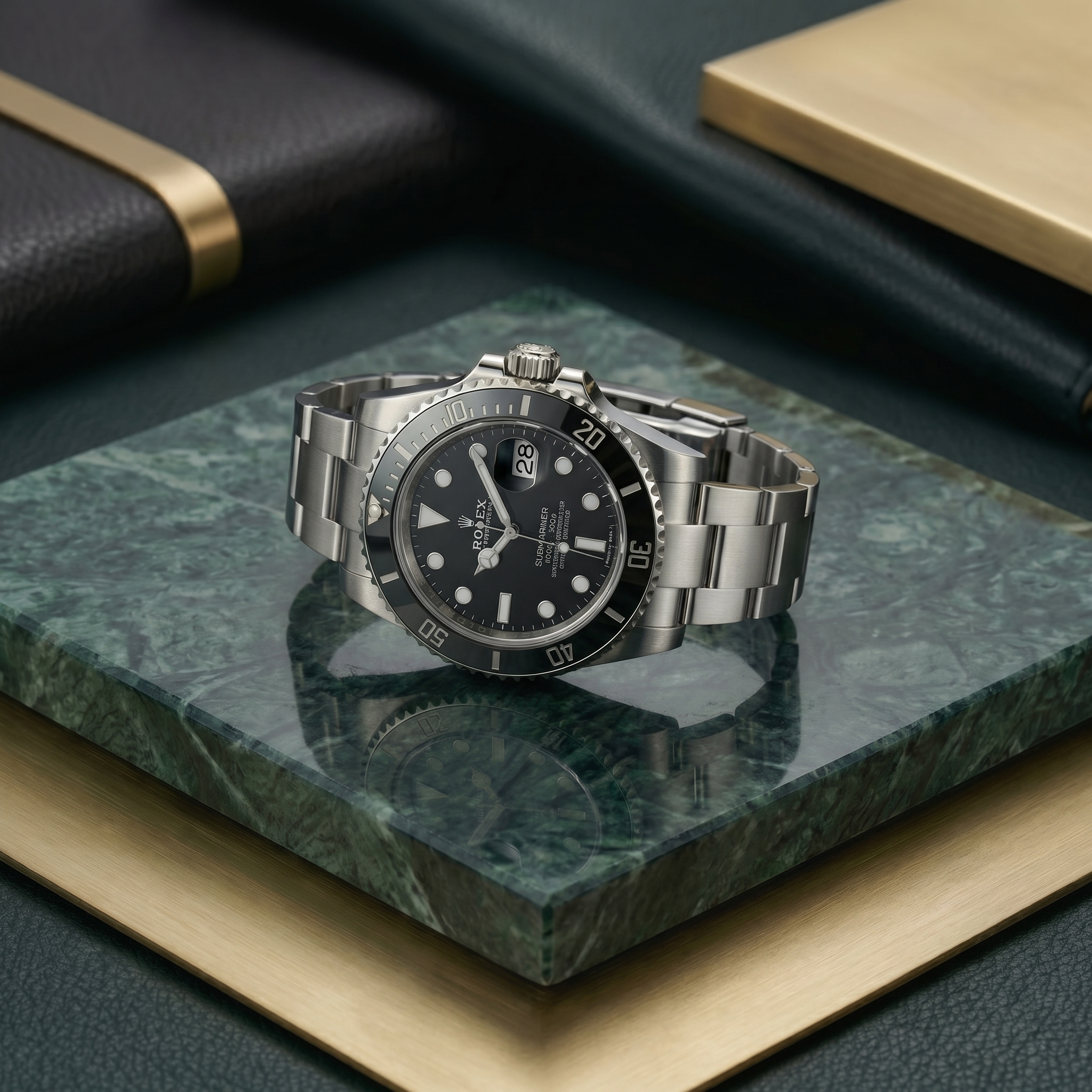 Submarine - 41mm aus Stahl mit schwarzem Zifferblatt