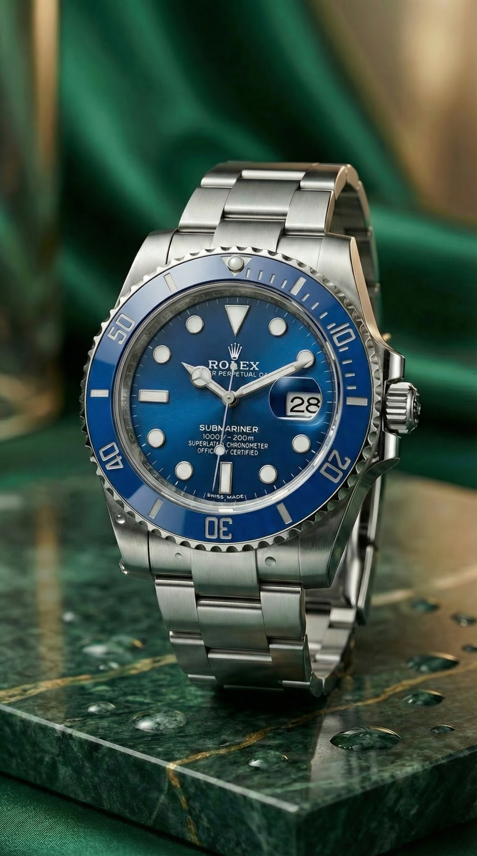 Submarine - 41mm aus Stahl mit blauem Zifferblatt