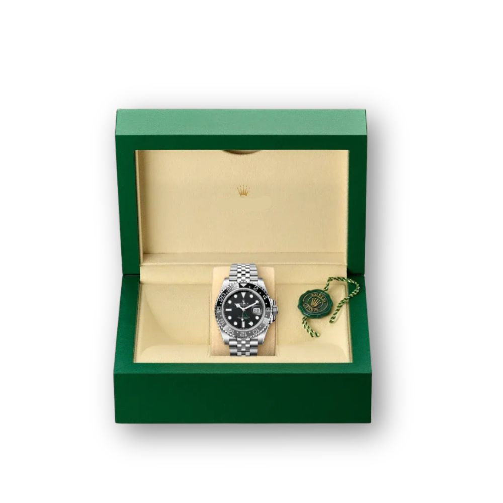GMT-Master II 40mm aus Edelstahl Oystersteel mit schwarz-grauer Lünette