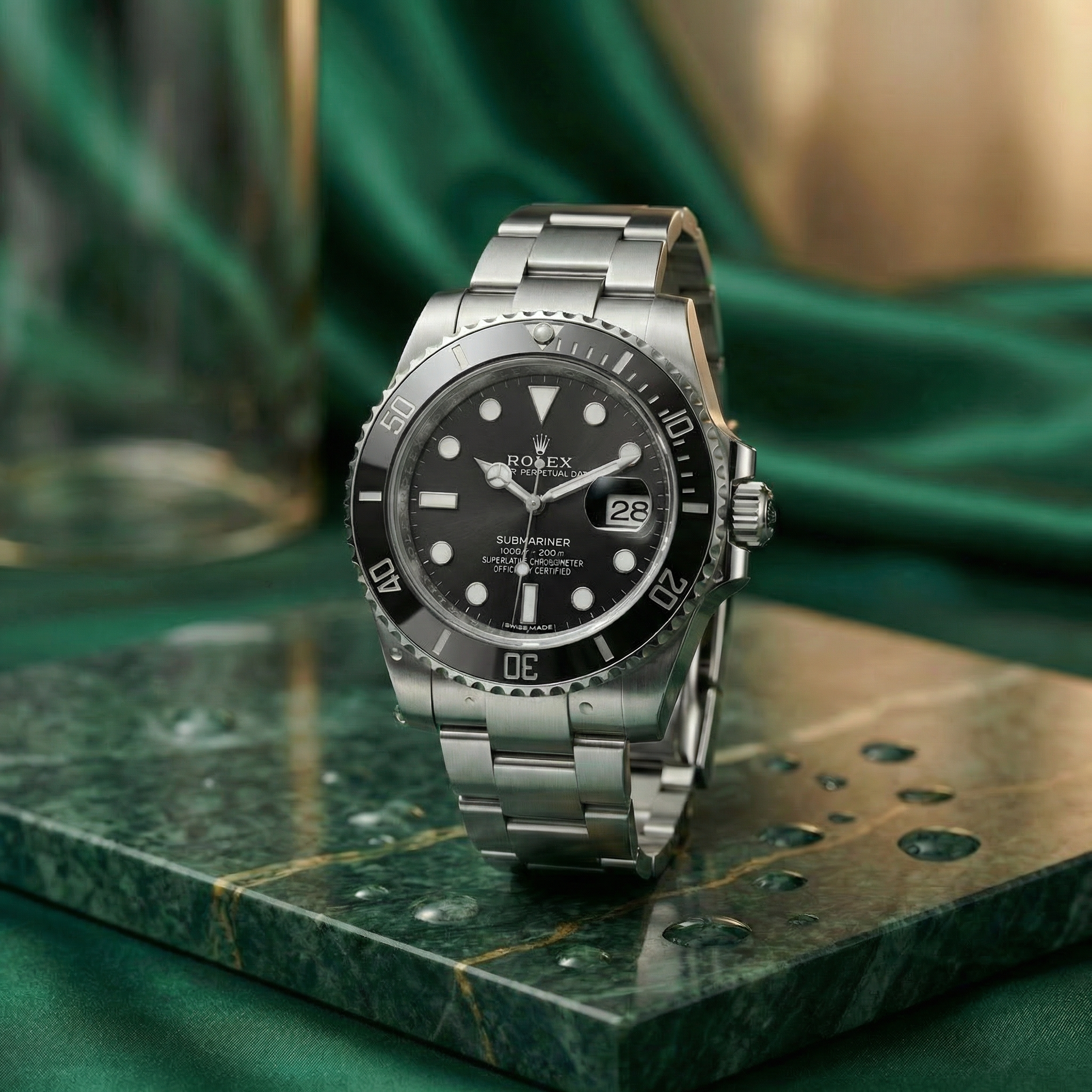 Submarine - 41mm aus Stahl mit schwarzem Zifferblatt