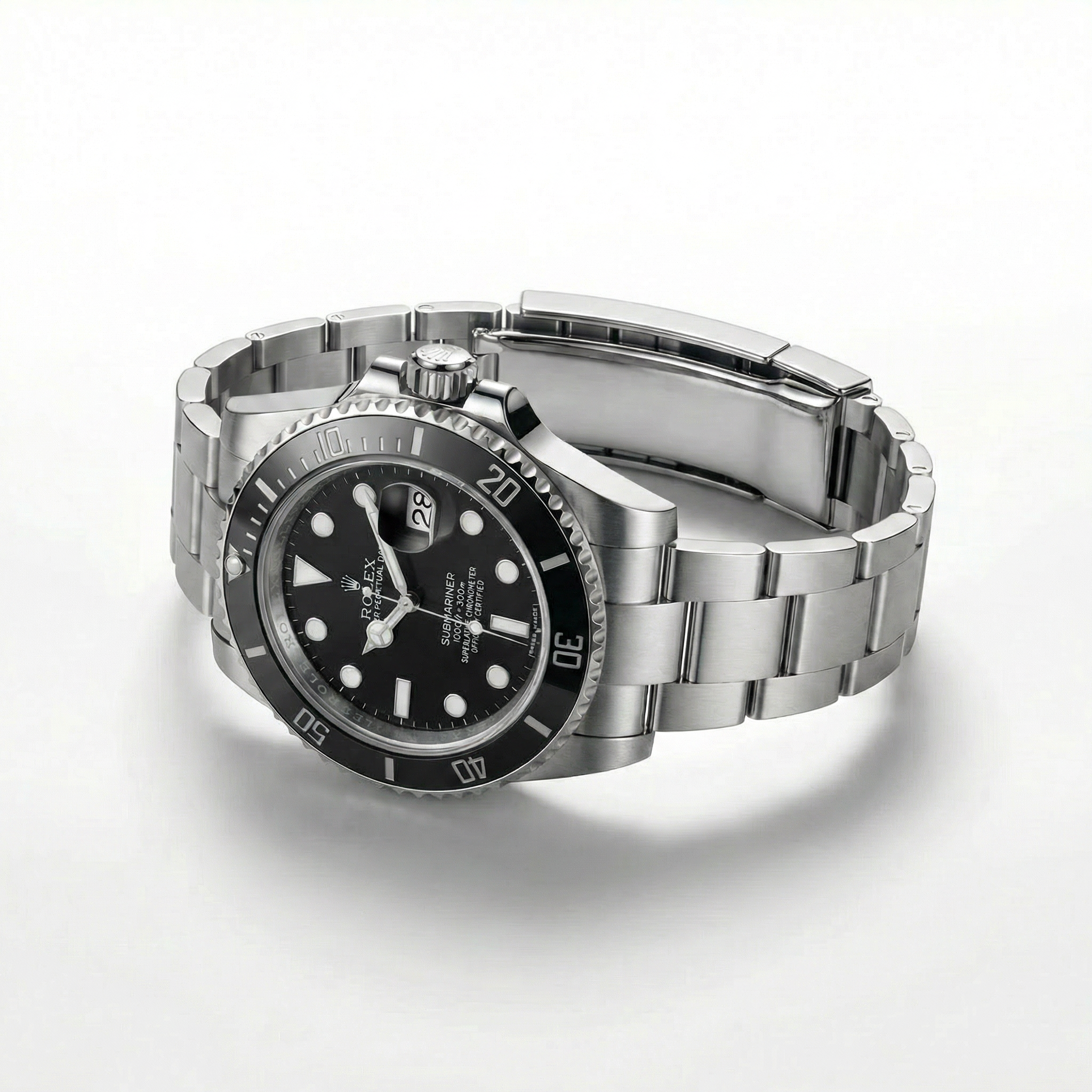 Submarine - 41mm aus Stahl mit schwarzem Zifferblatt