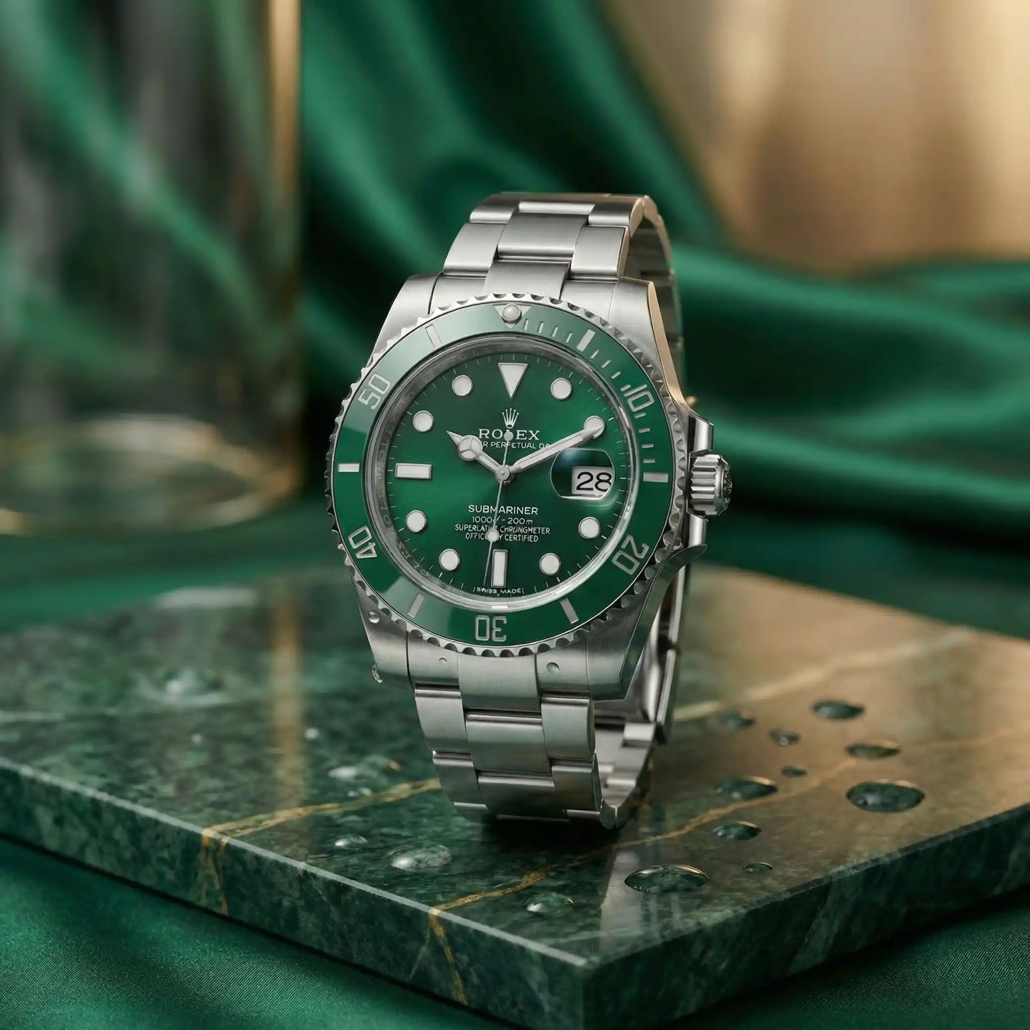 Submarine - 41mm aus Stahl mit smaragdgrünem Zifferblatt
