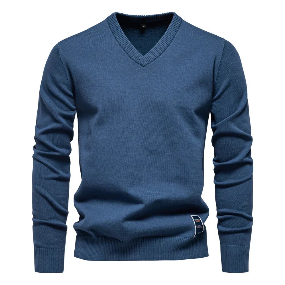 Klassischer Merino-V-Ausschnitt